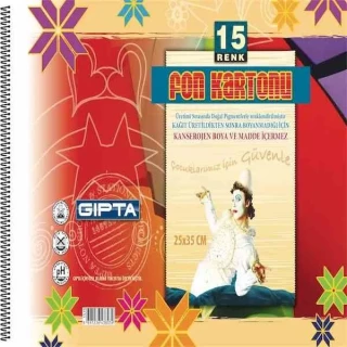 Gıpta 25x35 Cm Fon Kartonlu Resim Defteri 15 Renk 1576