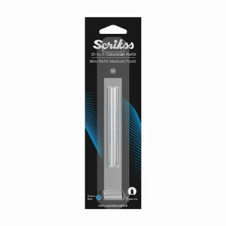 Scrikss D1 M (medıum) Kısa Tip Tükenmez Kalem Yedeği Mini (refil) 2"li Siyah