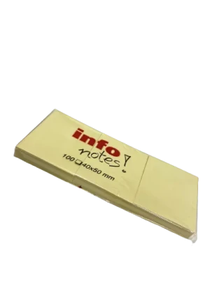 İnfo 40x50 Mm 3' Lü Yapışkanlı Not Kağıdı 100 Yp Sarı
