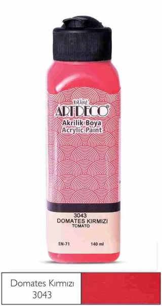 Artdeco 140 Ml Akrilik Boya Domates Kırmızısı 70r-3043