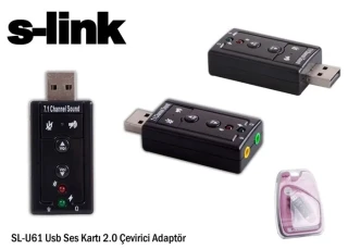 S-link 4607 Sl-u61 Usb 2.0 Ses Kartı Çevirici Adaptör