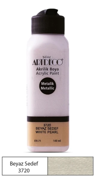 Artdeco 140 Ml Akrilik Boya Metalik Beyaz Sedef 71r-3720