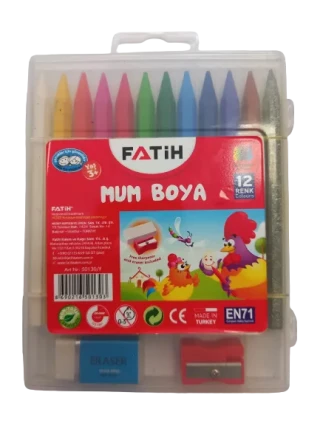 Fatih 12 Renk Polymer Crayon Boya Uzun 50130