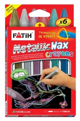 Fatih 6 Renk Metalıc Wax Crayons Boya Kısa 50180