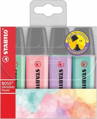 Stabilo Boss Fosforlu Kalem Pastel Renkler 4"lü 70\4-2