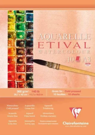 Clairefontaine A3 Sulu Boya Defteri 300 Gr 10yp Blk Et96306