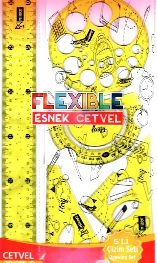 Mikro Flexible 30 Cm Esnek Cetvel Çizim Seti 5'li Fl-05