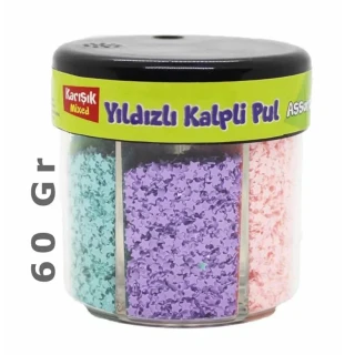 Bubu Yıldızlı\ Kalpli Pul 6 Renk 60 Gr Pls001