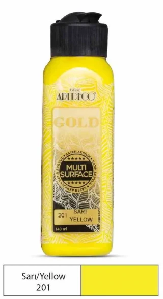 Artdeco 140 Ml Multi Surface Akrilik Boya Sarı G70r-201