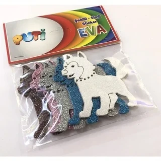 Puti Eva Simli Sticker Köpek 3030