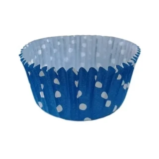 Nedi 40x60 Kağıt Cup Kek Kalıbı 50"li Kapsül No:4 Puantiyeli Mavi 11880