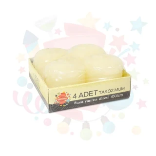 Nedi 4x4 Cm Takoz Mum 4"lü Krem 11384
