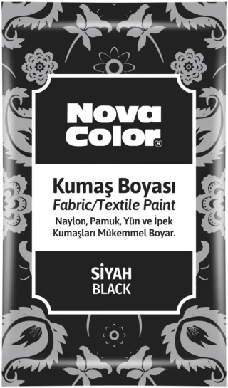 Nova Color 12 Gr Toz Kumaş Boyası Siyah Nc-904
